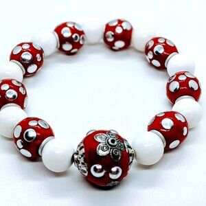 Ceramic stretch bead bracelet